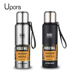 UPORS – Thermos Portable en acier inoxydable de grande capacité, flacon isolé avec corde, 500/700/1000/1500ml