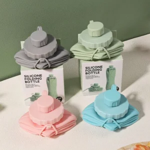 Bouteille d'eau pliante en silicone pour adulte, plastique, portable, réutilisable, standardisation, voyage en plein air, salle de sport, motivation, 600ml
