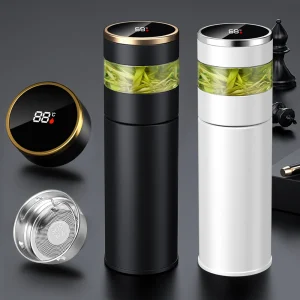 Thermos en acier inoxydable 316, pour thé, bouteille d'eau isolée sous vide, gobelet, infuseur à thé, bouteille Thermos, affichage de la température LED
