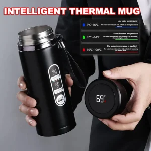 Bouteille Thermos en acier inoxydable de 500ML à 1 litre, avec affichage de la température LED, bouteille d'eau de thé Sus304, flacon sous vide, tasses portables