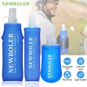 NEWBOLER 150 ml 250 ml 500 ml bouteille d'eau TPU flacon souple pliant sac d'eau de Sport de plein air bouteille d'eau pliable en cours d'exécution Camping