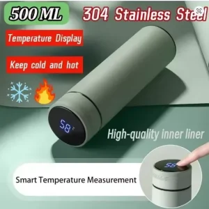 Nouveau Thermos à affichage de la température, tasse isolée sous vide en acier inoxydable, bouteille Thermos divisée, cadeau d'extérieur pour la fête des pères, 500ML