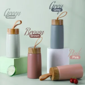 Mini tasse Thermos créative, nouveau Style, couvercle de Grain de bois, tasse d'eau Portable sous vide en acier inoxydable pour étudiant, tasse de poche de grande valeur
