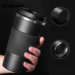 Tasse à café en acier inoxydable de 380ml 510ml, tasse thermique Garrafa Termica café Copo Termico Caneca, bouteille isolée antidérapante pour voiture de voyage