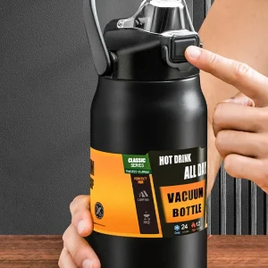 Thermos d'extérieur Portable en acier inoxydable 304, tasse thermique, flacons sous vide, bouteille d'eau de sport froide et chaude avec paille